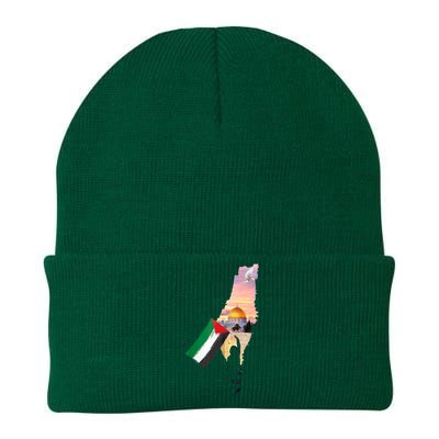 Boy Hold Palestine Flag Palestinians Map JerusalemS City Knit Cap Winter Beanie