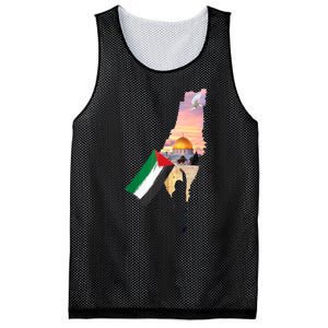 Boy Hold Palestine Flag Palestinians Map JerusalemS City Mesh Reversible Basketball Jersey Tank