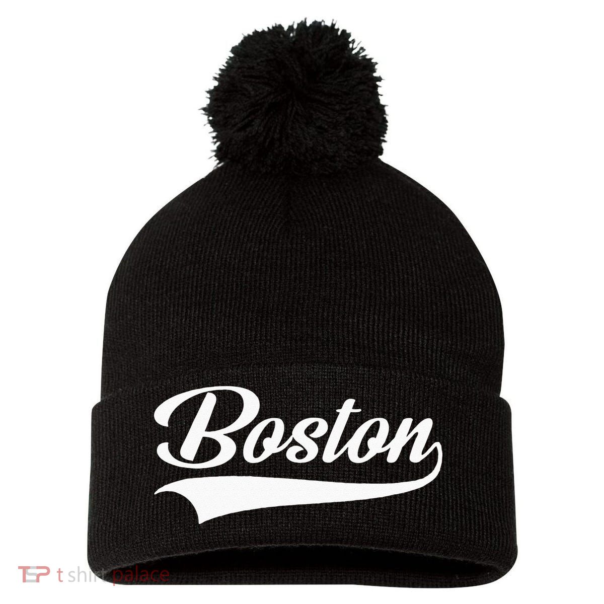 Boston Hometown Pride Massachusetts Pom Pom 12in Knit Beanie