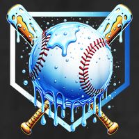 Baseball Home Plate Ice Cream Drip Sprinkles Drip 7 Panel Mesh Trucker Snapback Hat