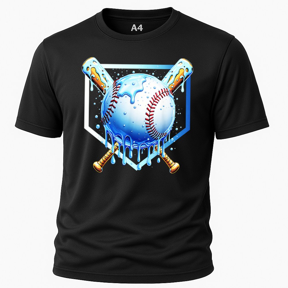 Baseball Home Plate Ice Cream Drip Sprinkles Drip Cooling Performance Crew T-Shirt