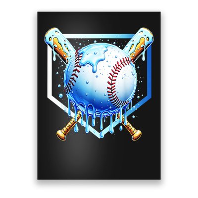 Baseball Home Plate Ice Cream Drip Sprinkles Drip Poster