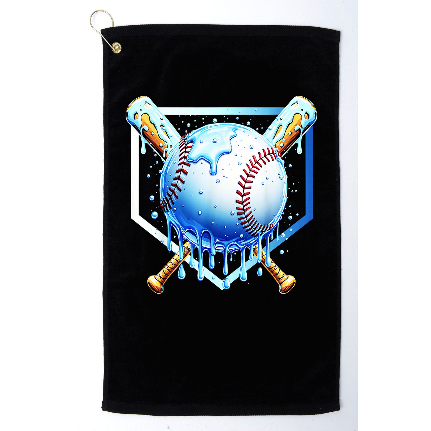 Baseball Home Plate Ice Cream Drip Sprinkles Drip Golf Towel