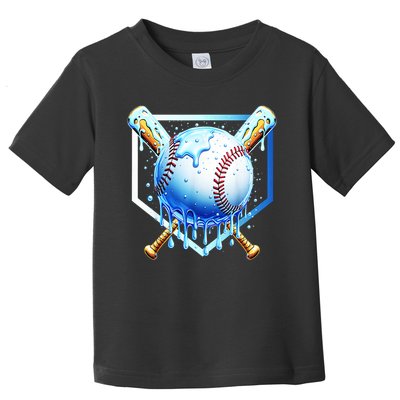 Baseball Home Plate Ice Cream Drip Sprinkles Drip Toddler T-Shirt