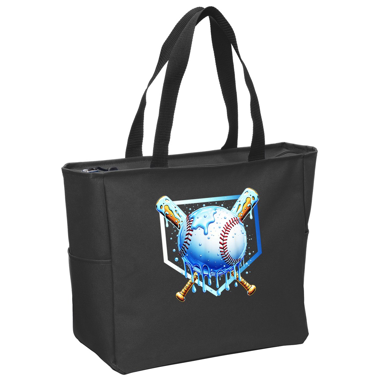 Baseball Home Plate Ice Cream Drip Sprinkles Drip Zip Tote Bag