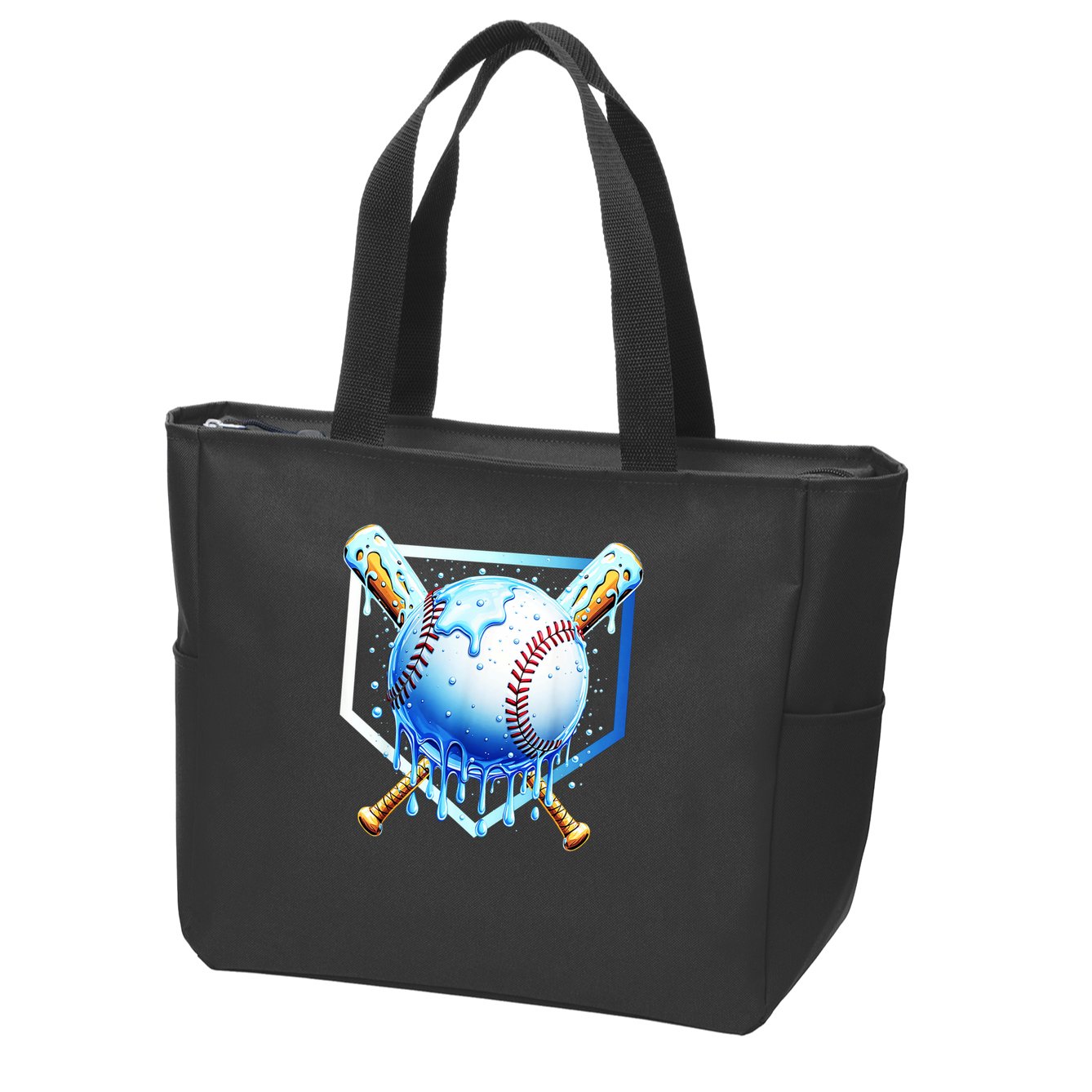 Baseball Home Plate Ice Cream Drip Sprinkles Drip Zip Tote Bag