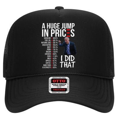 Biden High Prices Inflation Bad Economy Gas Unemployment Joe High Crown Mesh Back Trucker Hat