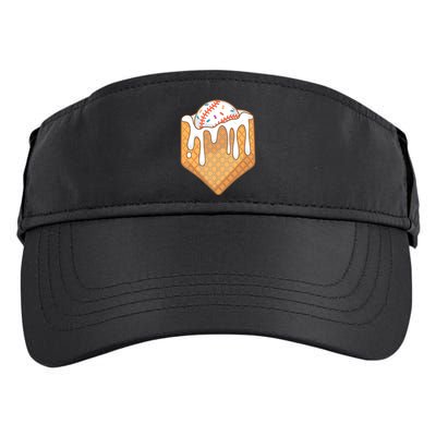Baseball Home Plate Ice Cream Drip Fun Sports Lover Adult Drive Performance Visor
