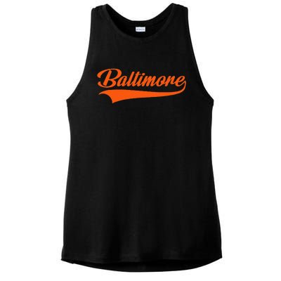 Baltimore Hometown Pride MD Throwback Design Ladies PosiCharge Tri-Blend Wicking Tank