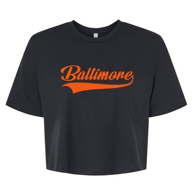 Baltimore Hometown Pride MD Throwback Design Bella+Canvas Jersey Crop Tee