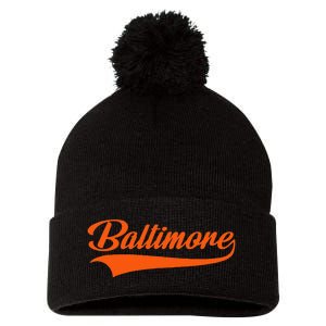 Baltimore Hometown Pride MD Throwback Design Pom Pom 12in Knit Beanie