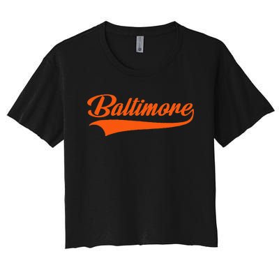 Baltimore Hometown Pride MD Throwback Design Women's Crop Top Tee