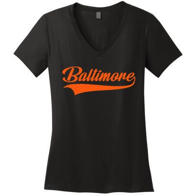 Baltimore Hometown Pride MD Throwback Design Women's V-Neck T-Shirt