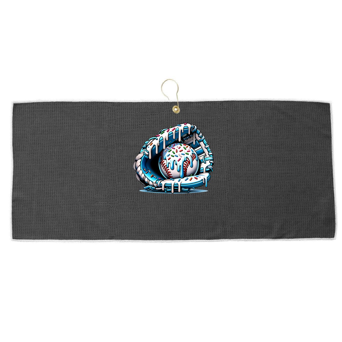 Baseball Home Plate Drip Boys Baseball Bat, Baseball Drip Large Microfiber Waffle Golf Towel