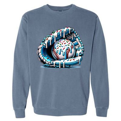 Baseball Home Plate Drip Boys Baseball Bat, Baseball Drip Garment-Dyed Sweatshirt