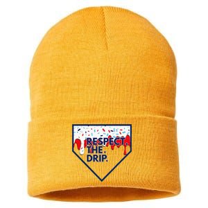 B.A.S.E.B.A.L.L Home Plate Drip For Ice Cream Spinkle Sustainable Knit Beanie