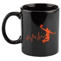 Basketball Heartbeat Retro 11oz C Handle Ceramic Mug