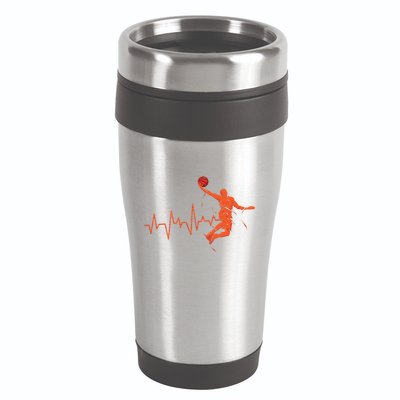 Basketball Heartbeat Retro 16oz Travel Tumbler
