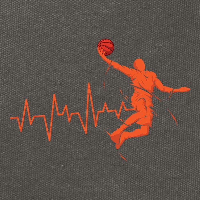 Basketball Heartbeat Retro Cotton Canvas Backpack