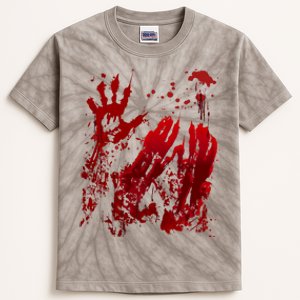 Bloody Handprint Red Hands Blood Splatter Zombie Outbreak Kids Tie-Dye T-Shirt