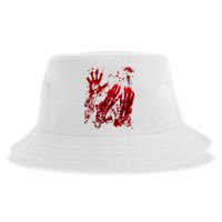 Bloody Handprint Red Hands Blood Splatter Zombie Outbreak Sustainable Bucket Hat
