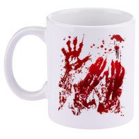 Bloody Handprint Red Hands Blood Splatter Zombie Outbreak 11oz C Handle Ceramic Mug