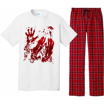 Bloody Handprint Red Hands Blood Splatter Zombie Outbreak Pajama Set