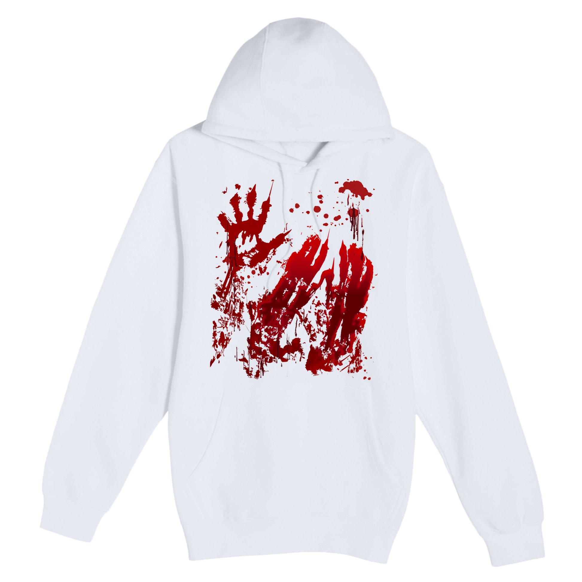 Bloody Handprint Red Hands Blood Splatter Zombie Outbreak Premium Pullover Hoodie