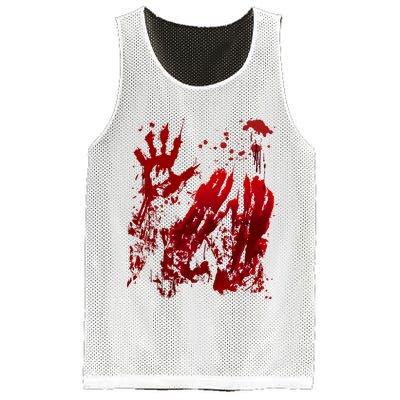 Bloody Handprint Red Hands Blood Splatter Zombie Outbreak Mesh Reversible Basketball Jersey Tank