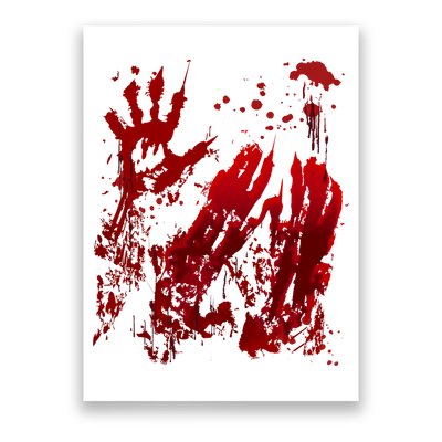 Bloody Handprint Red Hands Blood Splatter Zombie Outbreak Poster