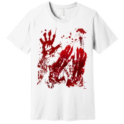 Bloody Handprint Red Hands Blood Splatter Zombie Outbreak Premium T-Shirt