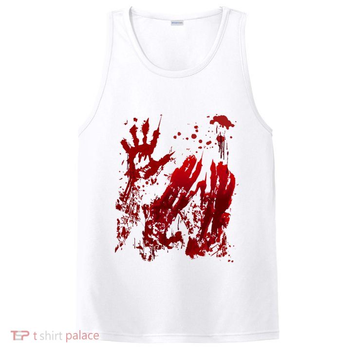 Bloody Handprint Red Hands Blood Splatter Zombie Outbreak PosiCharge Competitor Tank