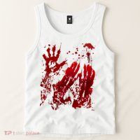 Bloody Handprint Red Hands Blood Splatter Zombie Outbreak Tank Top