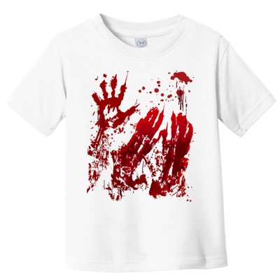 Bloody Handprint Red Hands Blood Splatter Zombie Outbreak Toddler T-Shirt