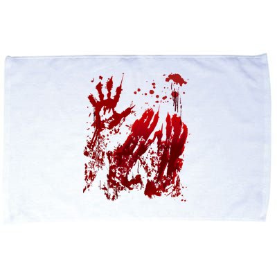 Bloody Handprint Red Hands Blood Splatter Zombie Outbreak Microfiber Hand Towel