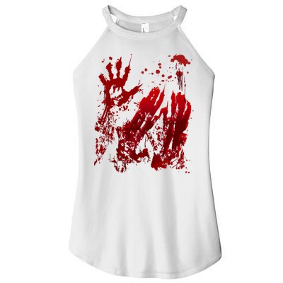 Bloody Handprint Red Hands Blood Splatter Zombie Outbreak Women's Perfect Tri Rocker Tank