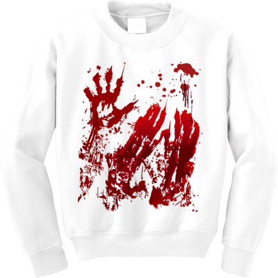 Bloody Handprint Red Hands Blood Splatter Zombie Outbreak Kids Sweatshirt