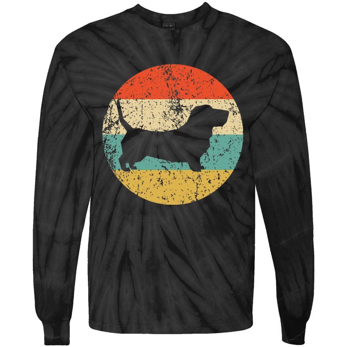 Basset Hound Retro Basset Hound Dog Tie-Dye Long Sleeve Shirt