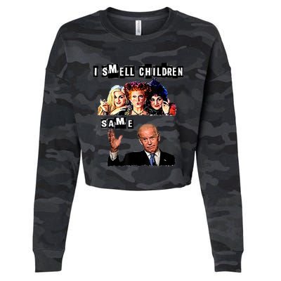 Biden Halloween, Republicans Halloween Sarcastic Biden Funny Cropped Pullover Crew