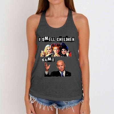 Biden Halloween, Republicans Halloween Sarcastic Biden Funny Women's Knotted Racerback Tank