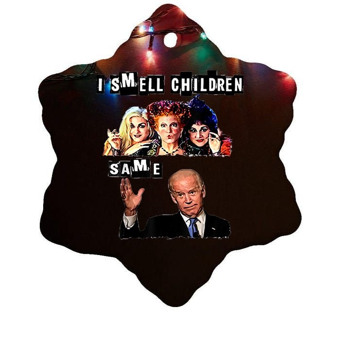 Biden Halloween, Republicans Halloween Sarcastic Biden Funny Ceramic Star Ornament