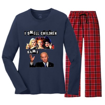 Biden Halloween, Republicans Halloween Sarcastic Biden Funny Women's Long Sleeve Flannel Pajama Set 