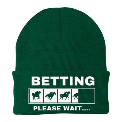 Betting Horse Races Please Wait Gambling Horse Racing Knit Cap Winter Beanie