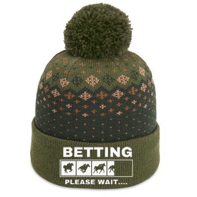 Betting Horse Races Please Wait Gambling Horse Racing The Baniff Cuffed Pom Beanie