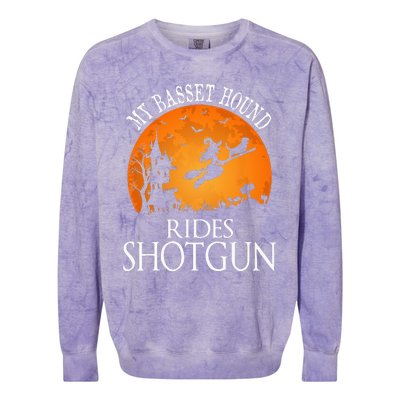 Basset Hound Rides Shotgun Dog Lover Party Colorblast Crewneck Sweatshirt