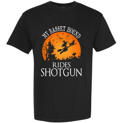 Basset Hound Rides Shotgun Dog Lover Party Garment-Dyed Heavyweight T-Shirt