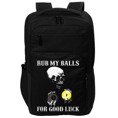 Billiards Halloween Rub My Balls For Good Luck Impact Tech Backpack