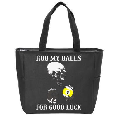 Billiards Halloween Rub My Balls For Good Luck Zip Tote Bag