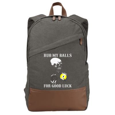 Billiards Halloween Rub My Balls For Good Luck Cotton Canvas Backpack