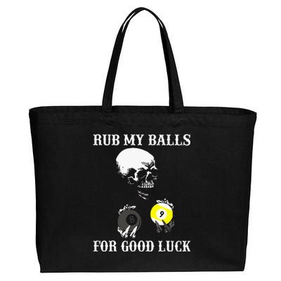 Billiards Halloween Rub My Balls For Good Luck Cotton Canvas Jumbo Tote